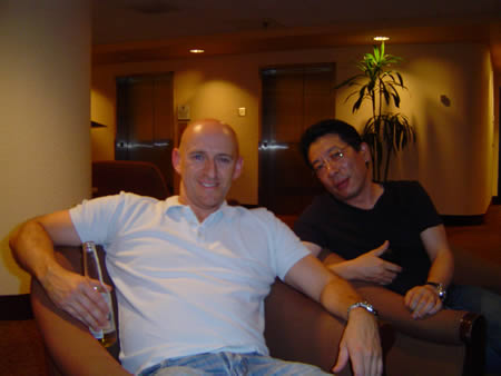 Brett Mcfall and Tom Hua relaxing after the event