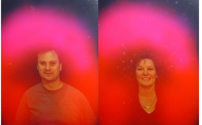 An aura photo taken of Maureen and me