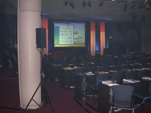 A photo of the stage before the event started.